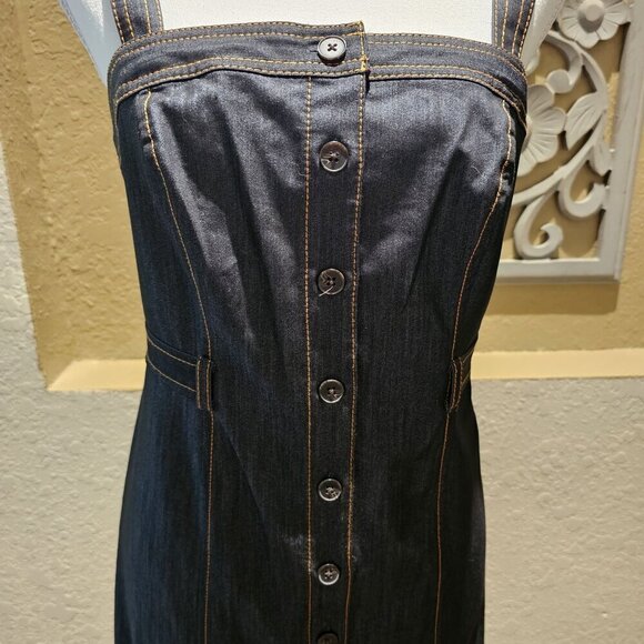 Calvin Klein Women's Denim Button-Front Midi Dress 10P W NEW W OUT Tags - Picture 5 of 10